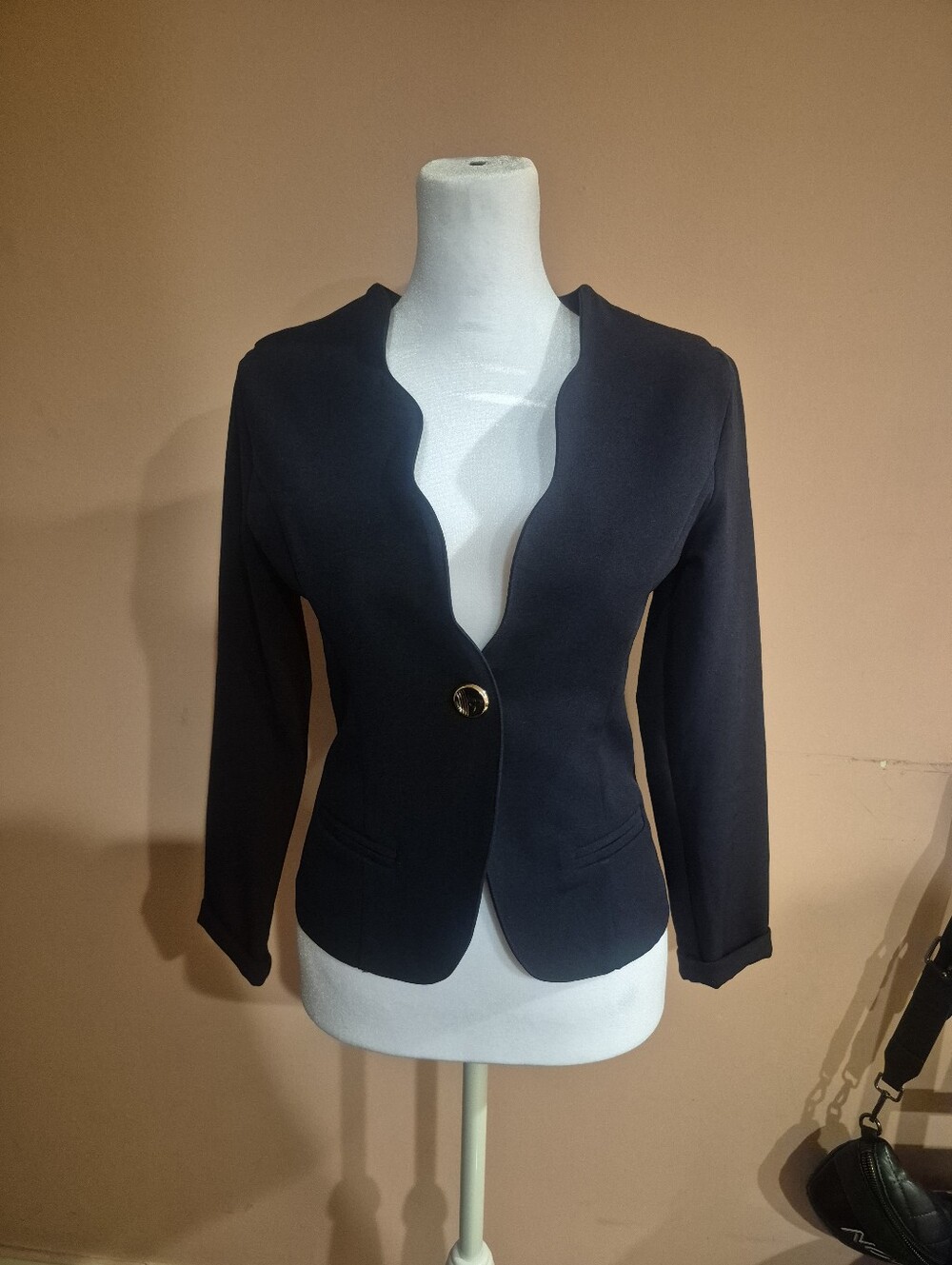 Others Follow Dark Navy Fitted Women's Blazer